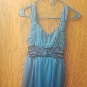 Prom Formal teal, medium strapped dress
